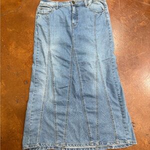 Nine West Classic Blue Denim Maxi Skirt